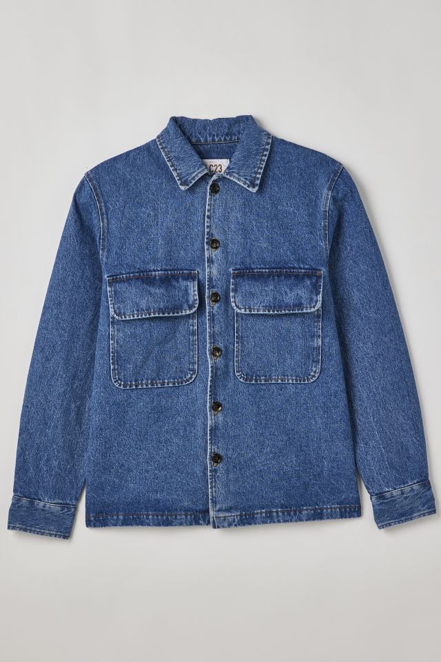 LC23 Embroidered Denim Overshirt | Urban Outfitters