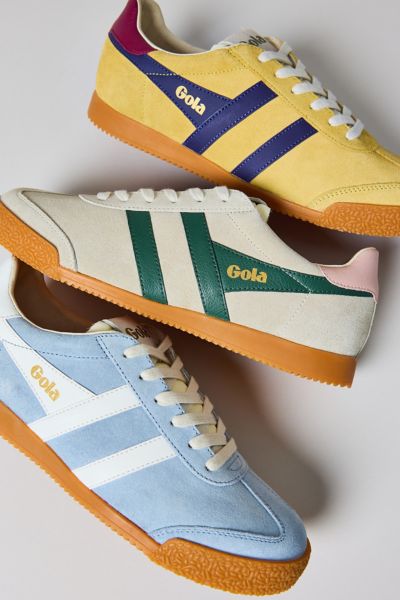 GOLA WOMEN'S ELAN SNEAKER IN WHEAT/EVERGREEN/PEARL PINK, WOMEN'S AT URBAN OUTFITTERS 