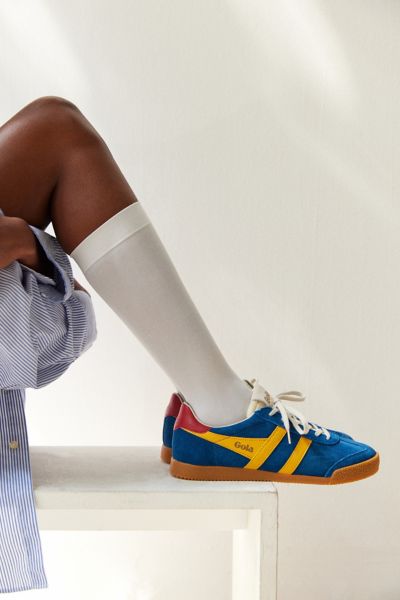 Gola Elan Sneaker In Marine Blue/sun/deep Red, Women's At Urban Outfitters In Marine Blue/sun/deep Red