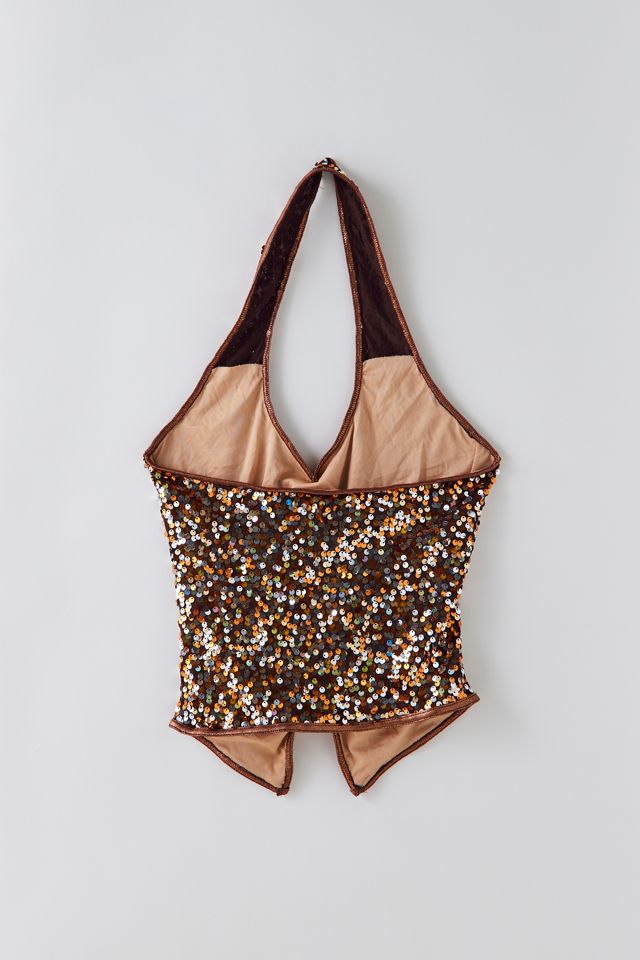 Vintage Sequin Halter Top #1