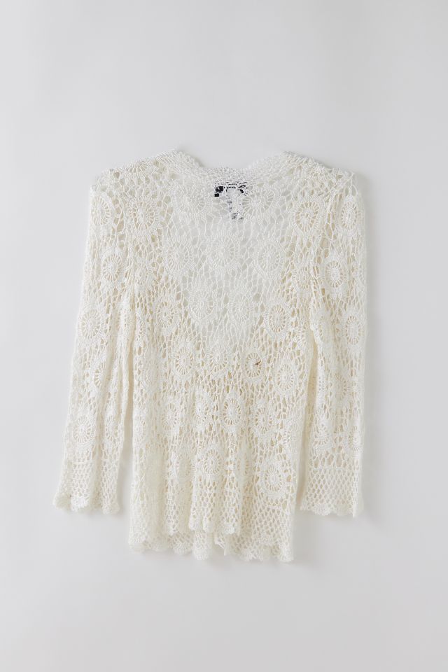 Vintage Crochet Tie Front Cardigan #1