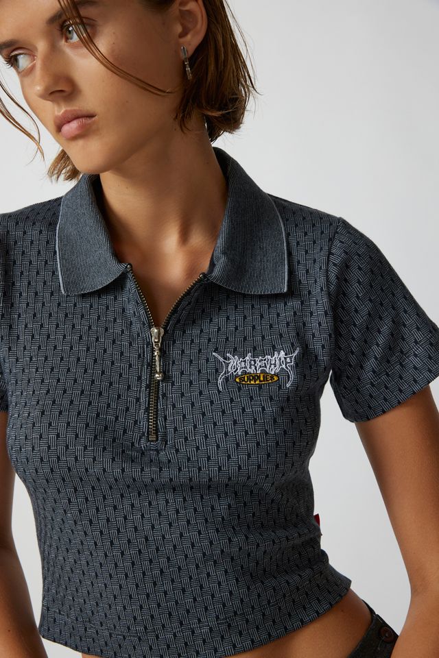 トップス Pedestal polo tee jellyyabashi Tokyo Crowd Pleaser Polo Tee - Black | Fashion Nova