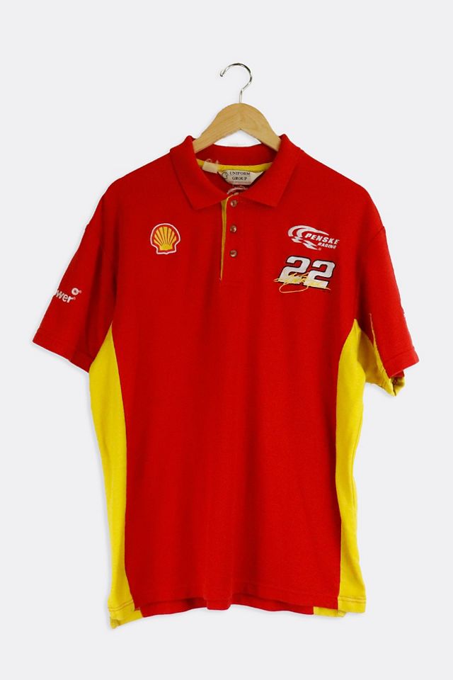 Vintage Penske Racing Shell Sponsor Polo T Shirt | Urban Outfitters