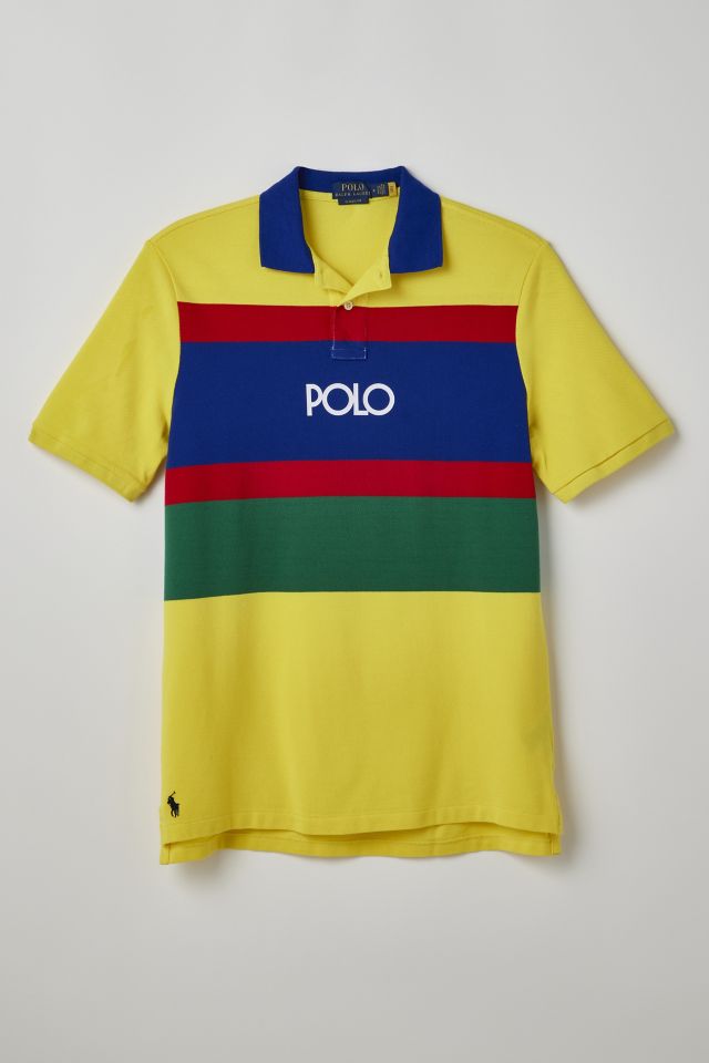 Polo Ralph Lauren 20/1 Stripe Logo Mesh Polo Shirt | Urban Outfitters