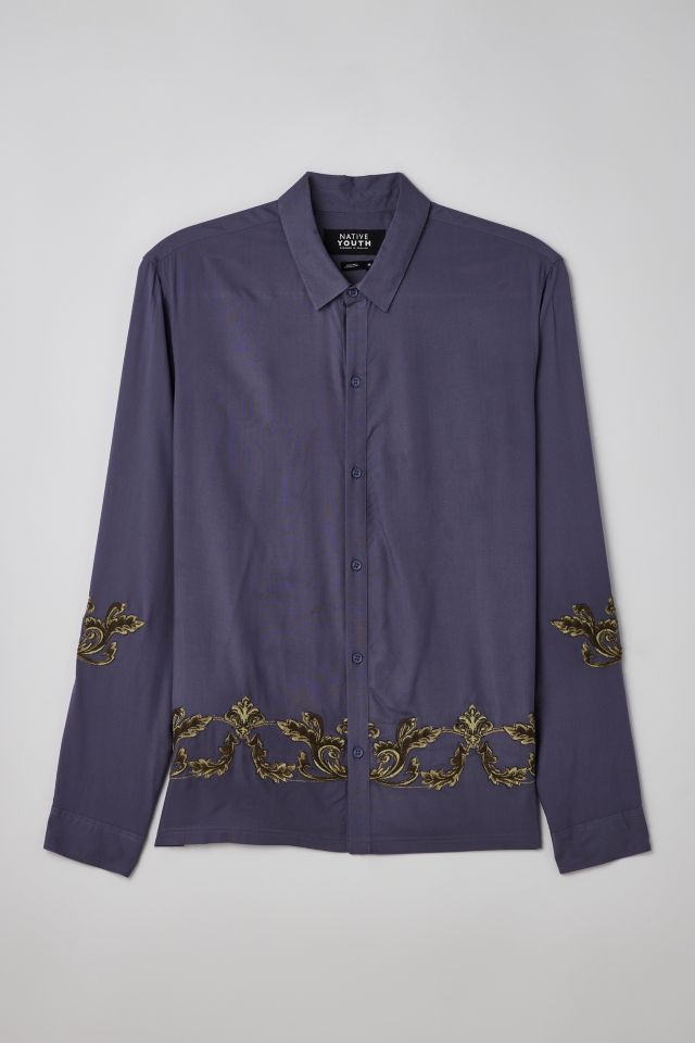 embroidered long sleeve shirt