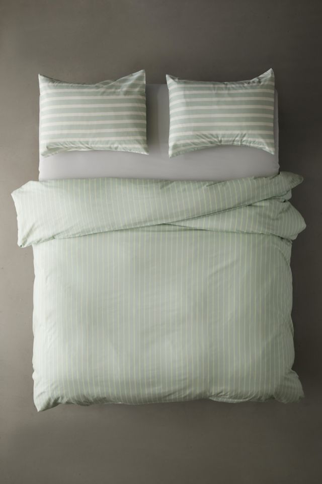 Washed Cotton Striped Duvet Cover #1
