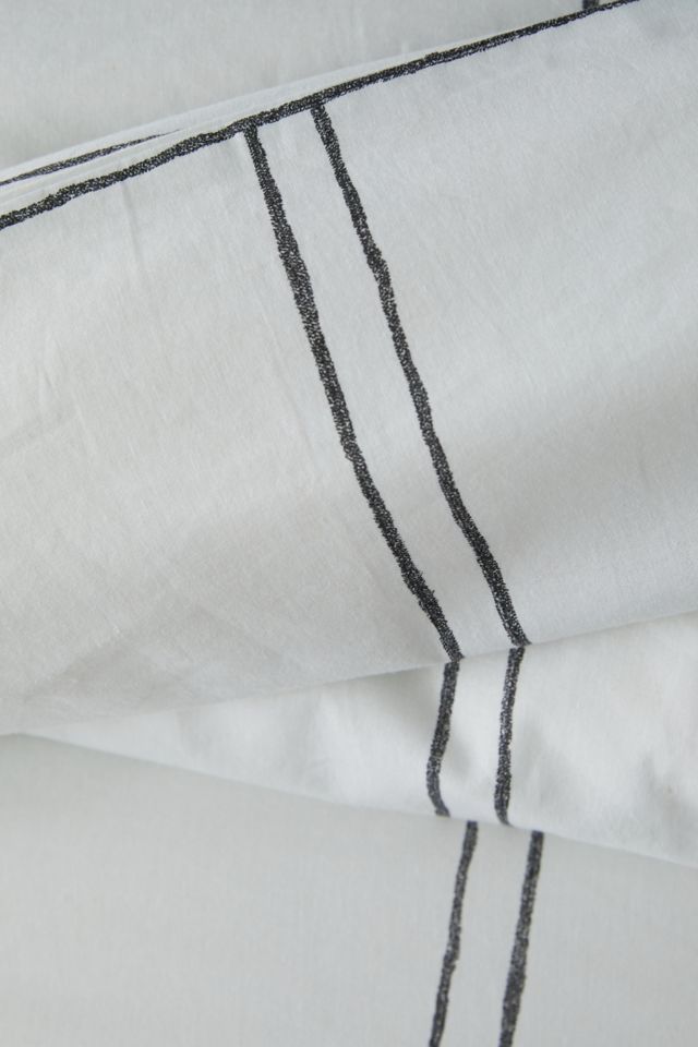 Washed Cotton Wiggle Grid Duvet Cover #2