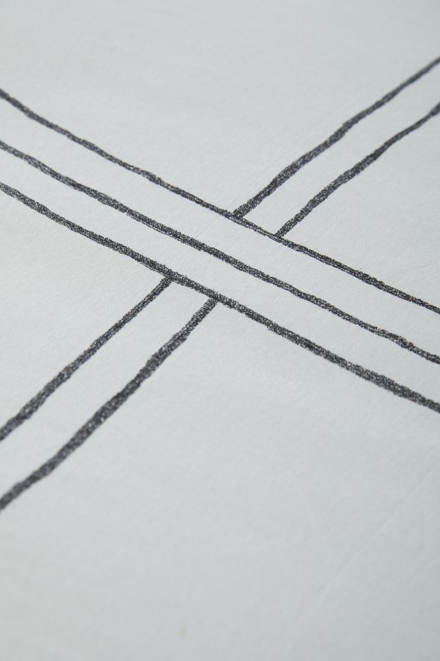 Washed Cotton Wiggle Grid Duvet Cover #3