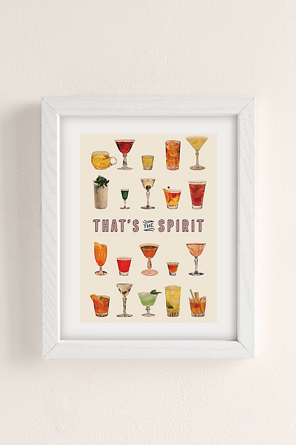 Pstr Studio Tyler Varsell That's The Spirit Art Print In White Wood Frame At Urban Outfitters In Neutral