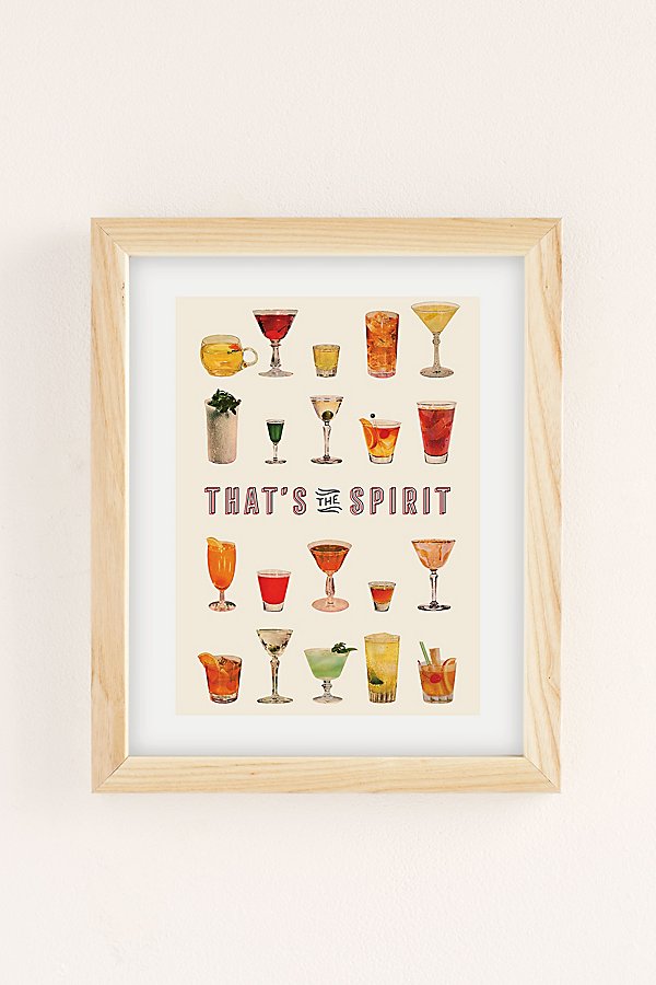 Pstr Studio Tyler Varsell That's The Spirit Art Print In Natural Wood Frame At Urban Outfitters In Neutral
