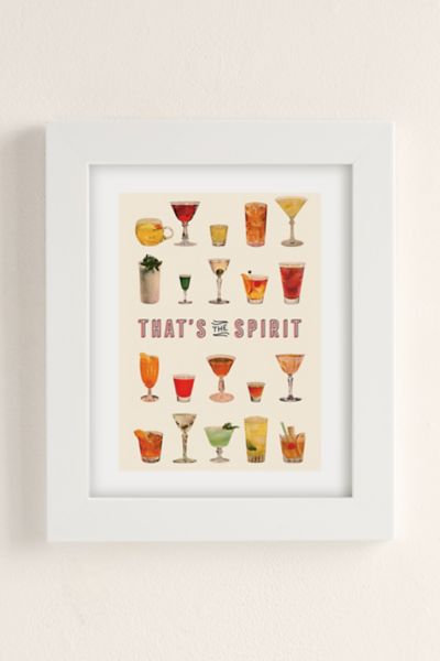 Pstr Studio Tyler Varsell That's The Spirit Art Print In White Matte Frame At Urban Outfitters In Neutral