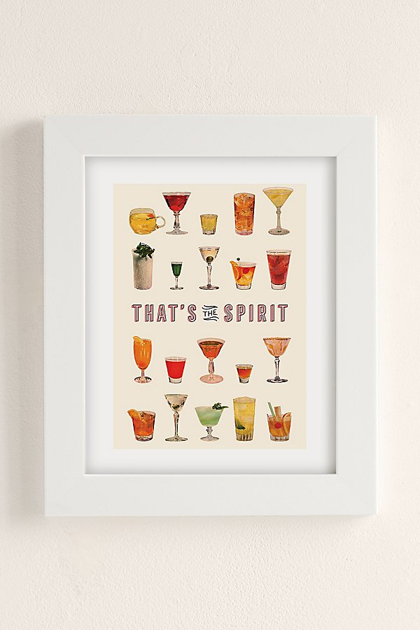 Pstr Studio Tyler Varsell That's The Spirit Art Print In White Matte Frame At Urban Outfitters In Neutral
