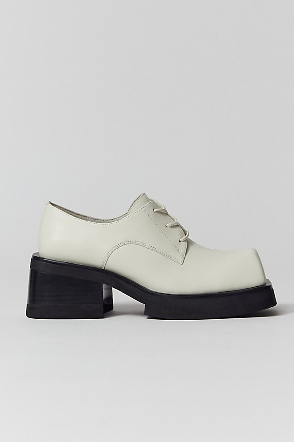 Jeffrey Campbell Intellect Heeled Oxford Shoe In Ivory