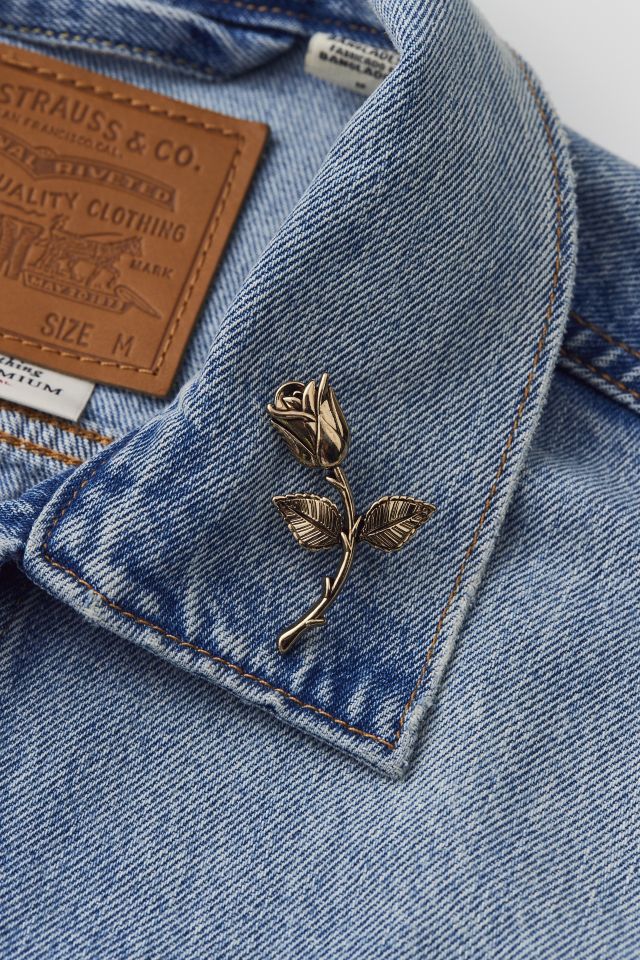 Broche Épinglette Rose en Métal #1