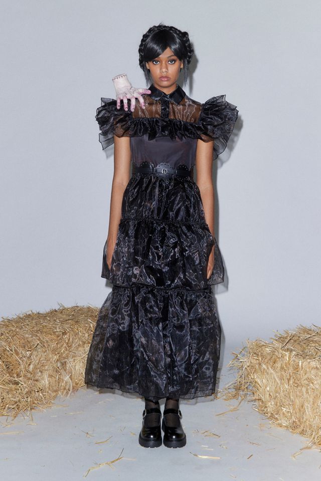 wednesday costume dress Adult Addams - The Addams Family, Black, Medium Theres nothing quite like the feeling of being the cutest in the room with our Prom Dance Wednesday Halloween costume Kids Rave 'N Dance Wednesday