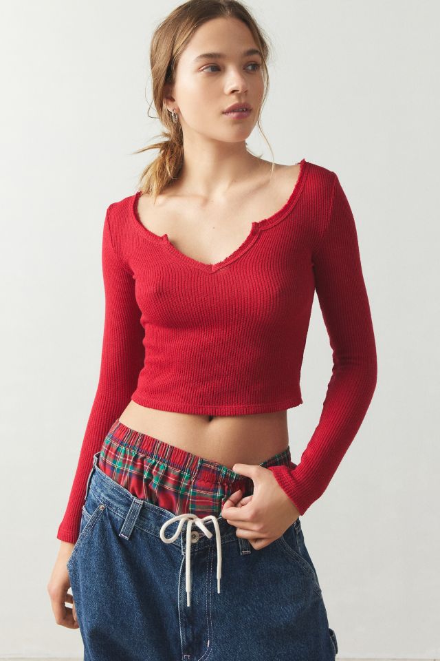 BDG Urban Outfitters Knit Nola Notch Neck Top