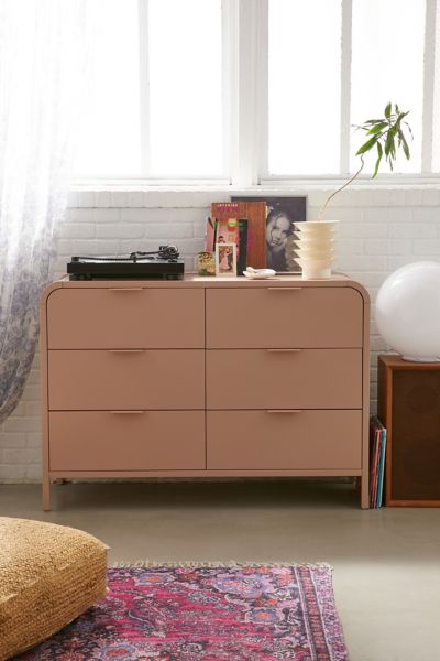 Urban Outfitters Kane 6-drawer Dresser In Rose At  In Neutral