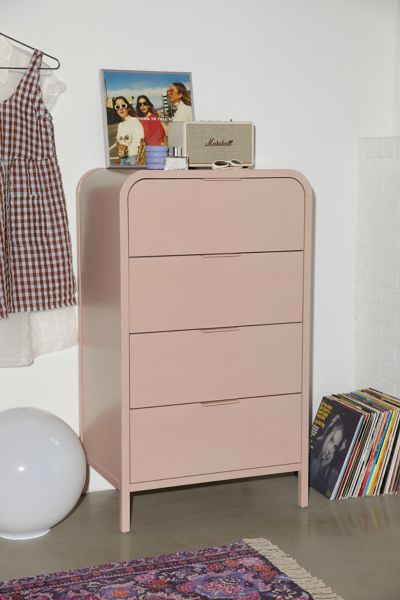 Urban Outfitters Kane Tall 4-drawer Dresser In Rose At
