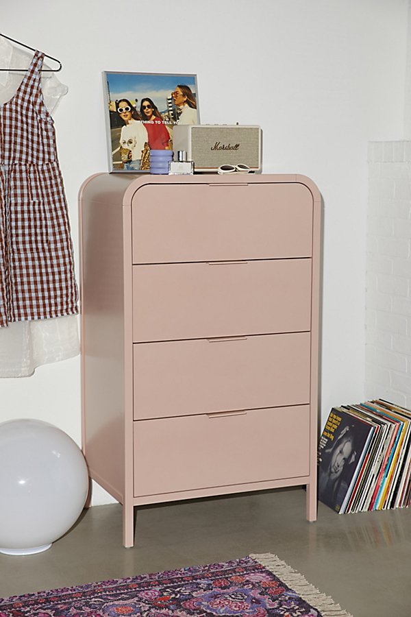 Urban Outfitters Kane Tall 4-drawer Dresser In Rose At  In Neutral