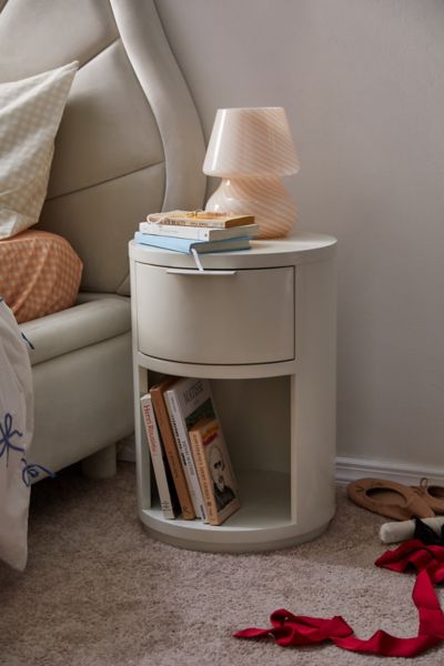 Urban Outfitters Kane Round Storage Nightstand In Ivory At