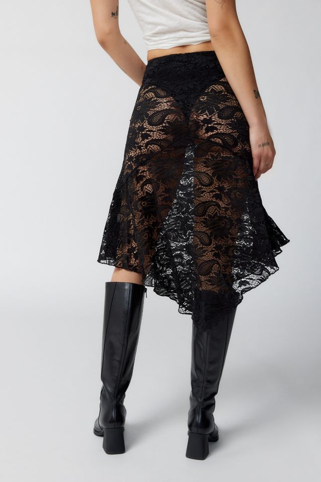 Motel Vana Sheer Lace Midi Skirt #2