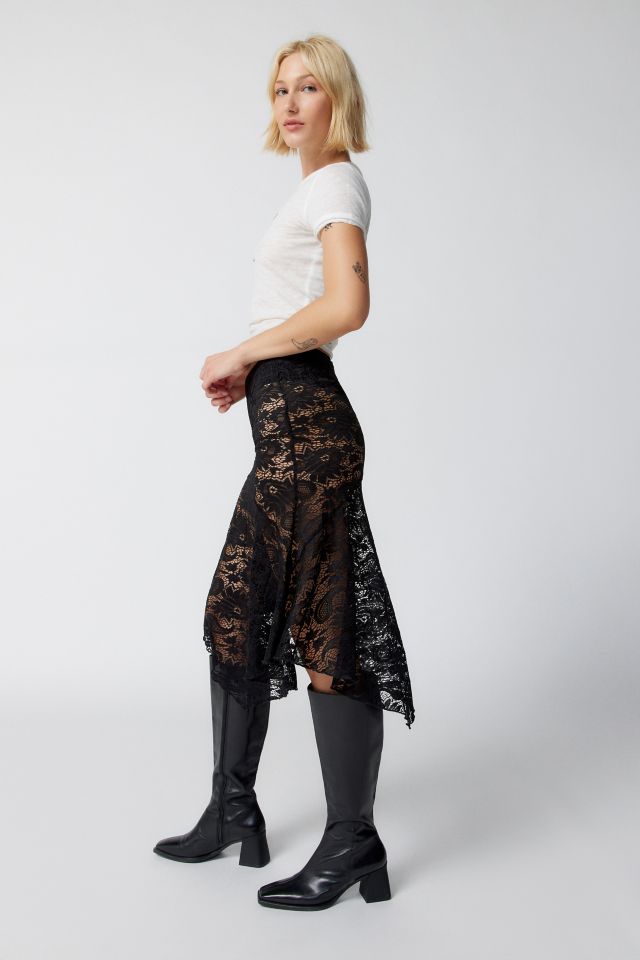 Motel Vana Sheer Lace Midi Skirt #3