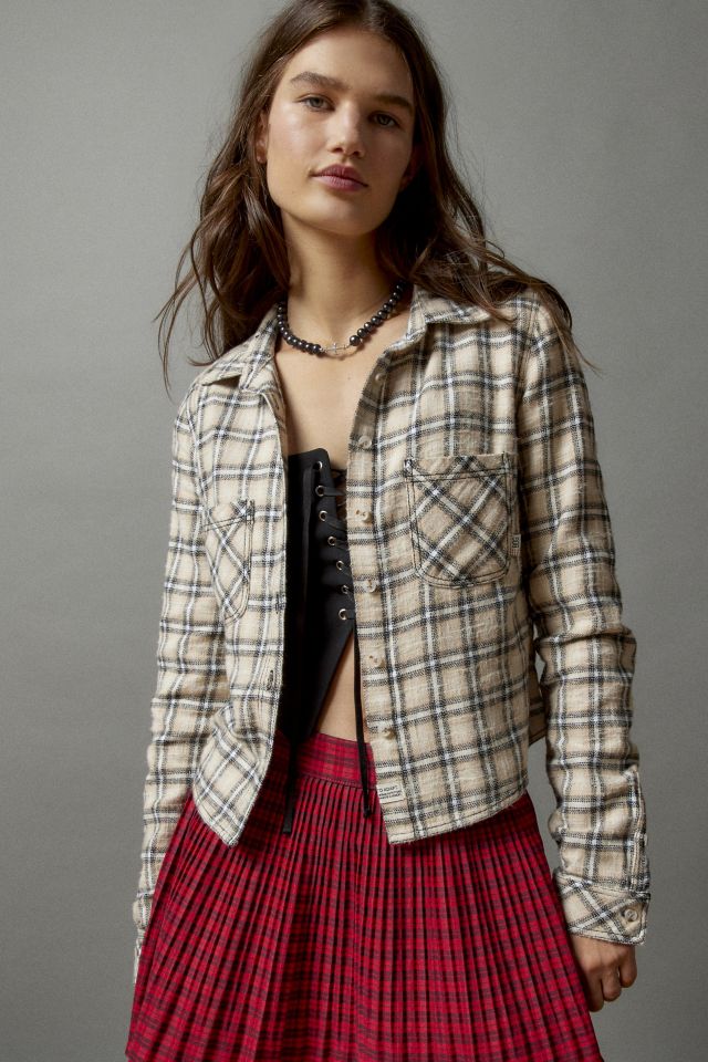 BDG Dakota Cropped Flannel Button-Down Shirt | Urban Outfitters