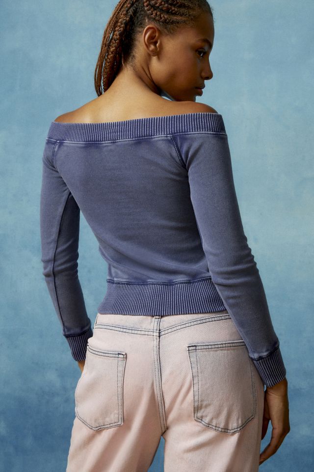 BDG Daria Off-The-Shoulder Zip-Up Sweatshirt #2