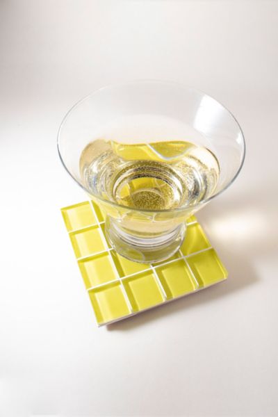 Subtle Art Studios Solid Glass Tile Coaster In Dandelion