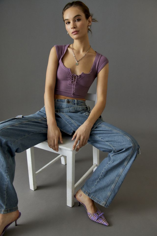 Out From Under Knockout Stretch Seamless Lace-Up Top #4