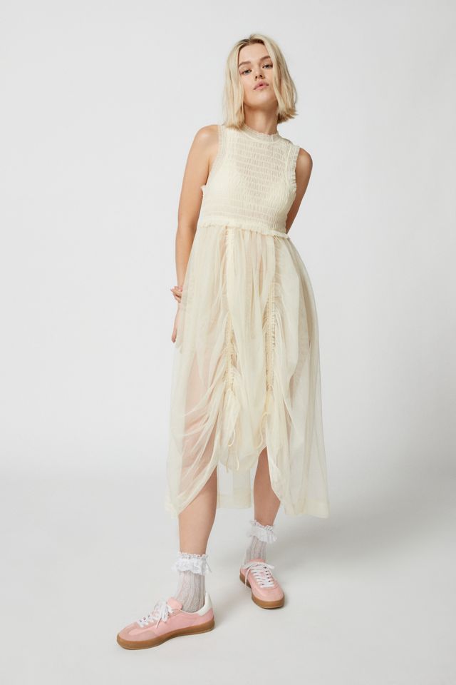 knee length dresses for ladies Becky Strapless Midi Pink