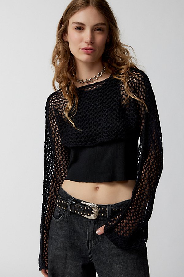 Urban Outfitters Sammi Brushed Shrug Sweater In Black