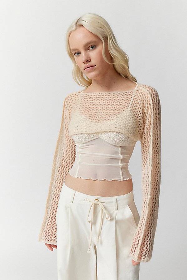 Urban Outfitters Sammi Brushed Shrug Sweater In Ivory
