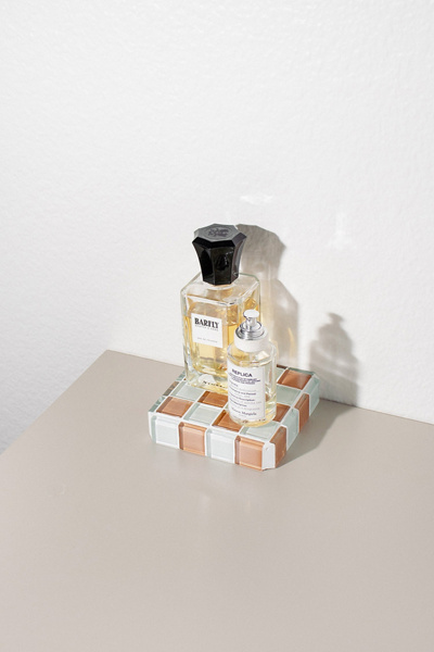 SUBTLE ART STUDIOS GLASS TILE CHECKERED CUBE IN CARAMEL MACCHIATO AT URBAN OUTFITTERS