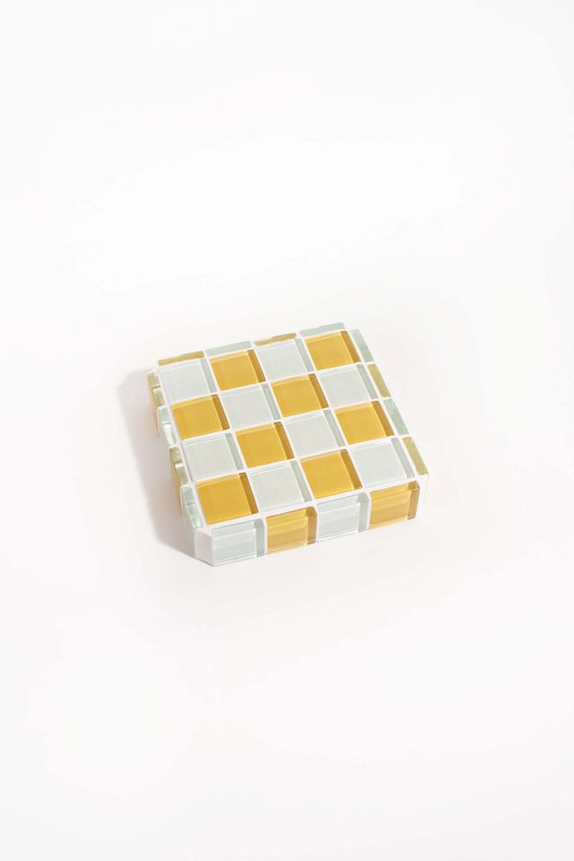 Subtle Art Studios Glass Tile Checkered Cube