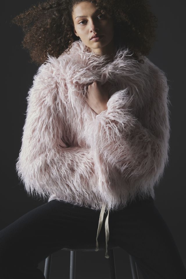 Artificial hot sale fur jacket