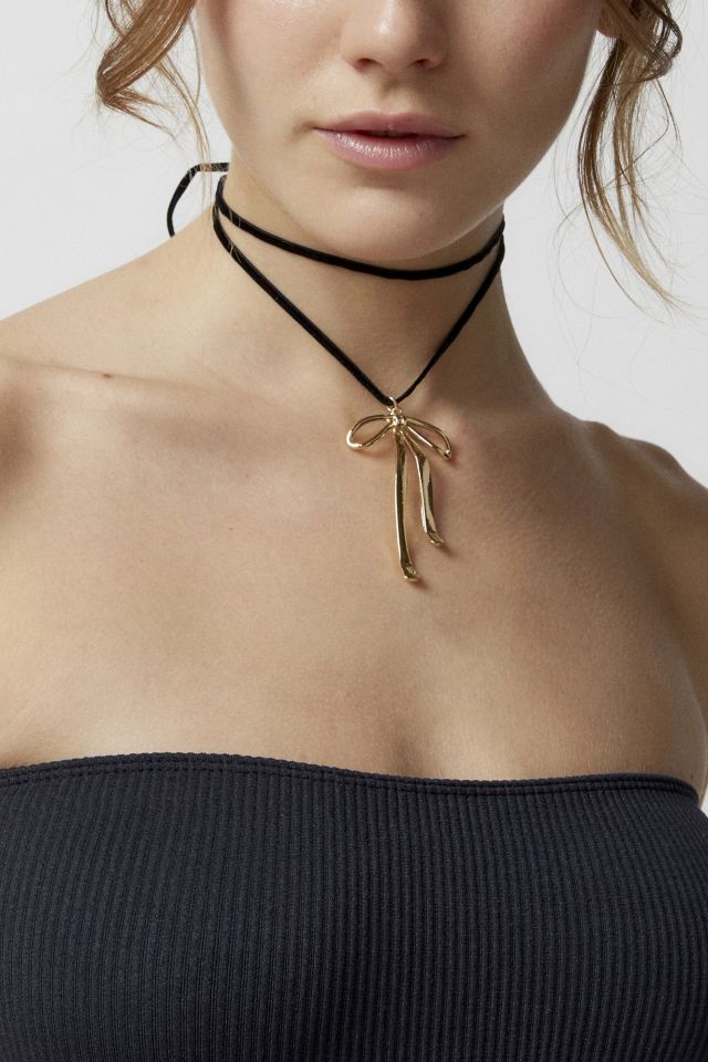 Skinny bow deals choker