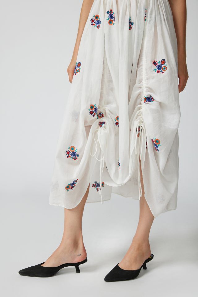UO Blaine Embroidered Floral Midi Dress #2