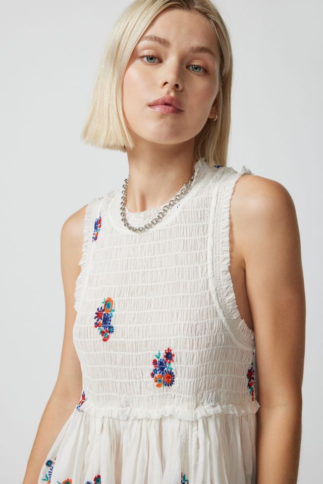 UO Blaine Embroidered Floral Midi Dress #3