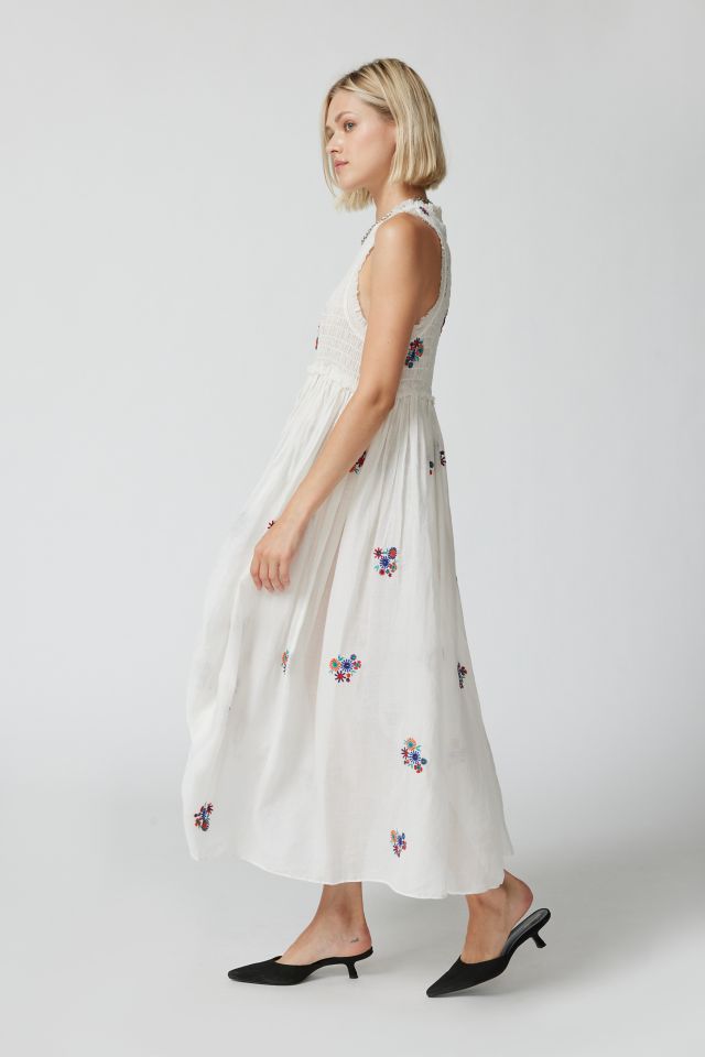 UO Blaine Embroidered Floral Midi Dress #4
