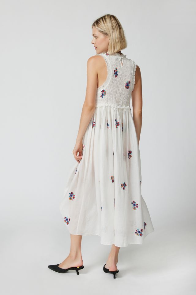 UO Blaine Embroidered Floral Midi Dress #5