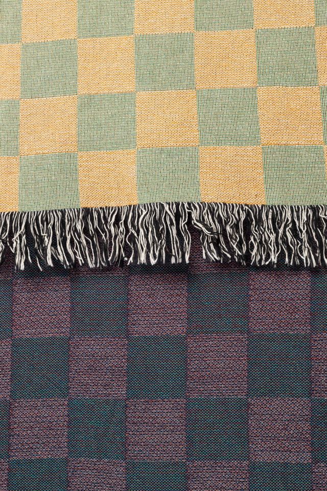 Clr Shop Green & Gold Woven Throw Blanket