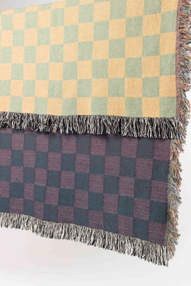 Clr Shop Green & Gold Woven Throw Blanket #4