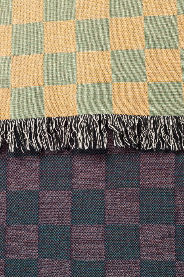 Clr Shop Green & Gold Woven Throw Blanket #1