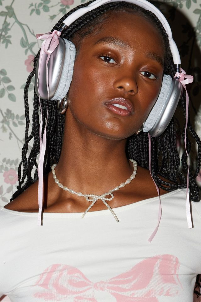 Pearl Satin Ribbon Necklace  Urban Outfitters Taiwan - Clothing, Music,  Home & Accessories