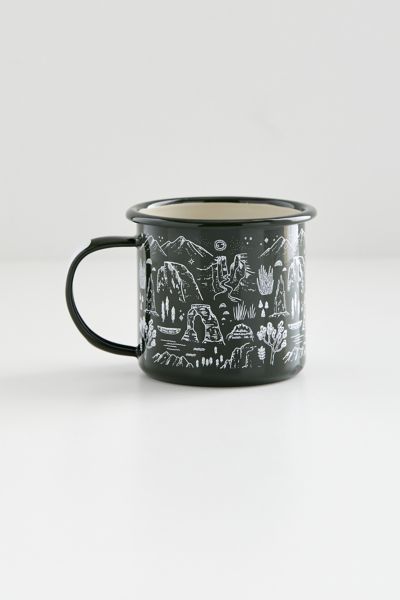 PARKS PROJECT ENAMEL MUG IN GREEN AT URBAN OUTFITTERS 