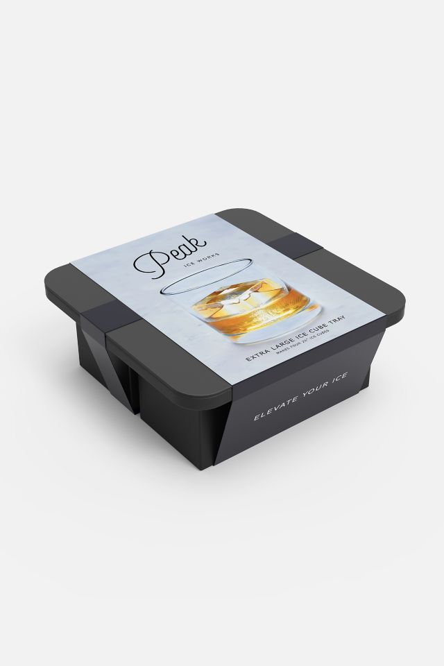 Charcoal Extra Large Silicone Ice Cube Tray with Lid