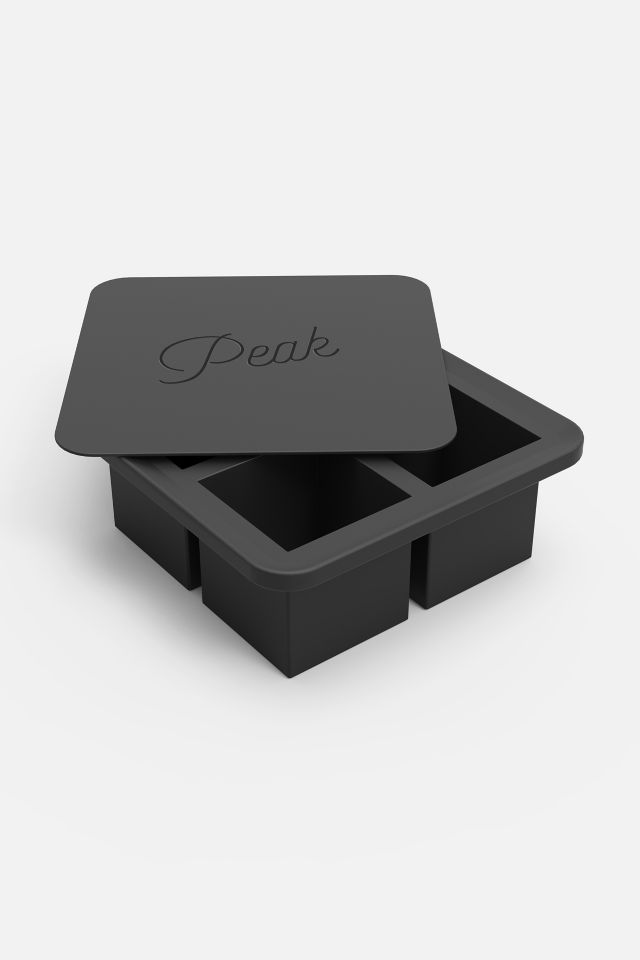 Charcoal Extra Large Silicone Ice Cube Tray with Lid