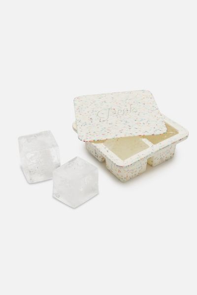 W & P Extra Large Silicone Ice Cube Tray In White Speckled