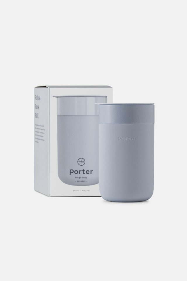 Slate Ceramic Travel Mug with Silicone Sleeve, 16 oz